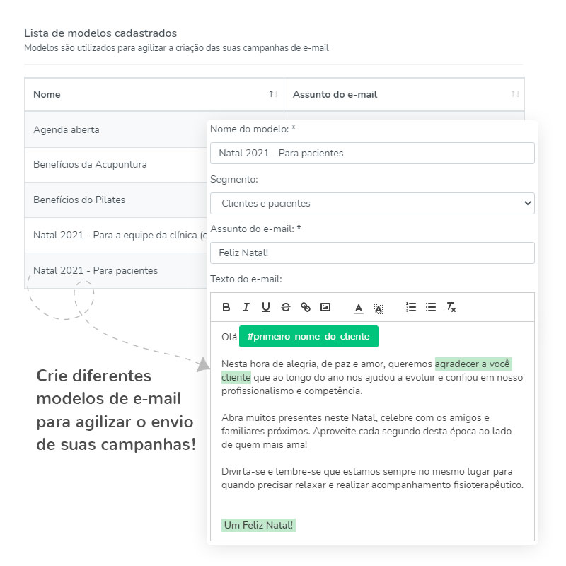 Configuração e formatação de mensagens com inserção de imagens