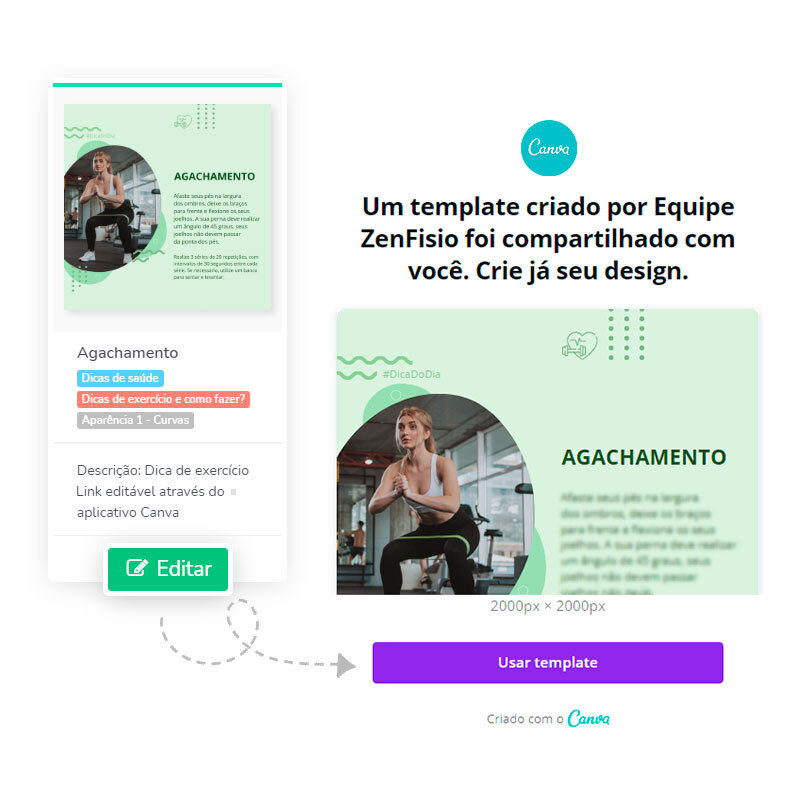 Edição de modelos de imagens no Canva