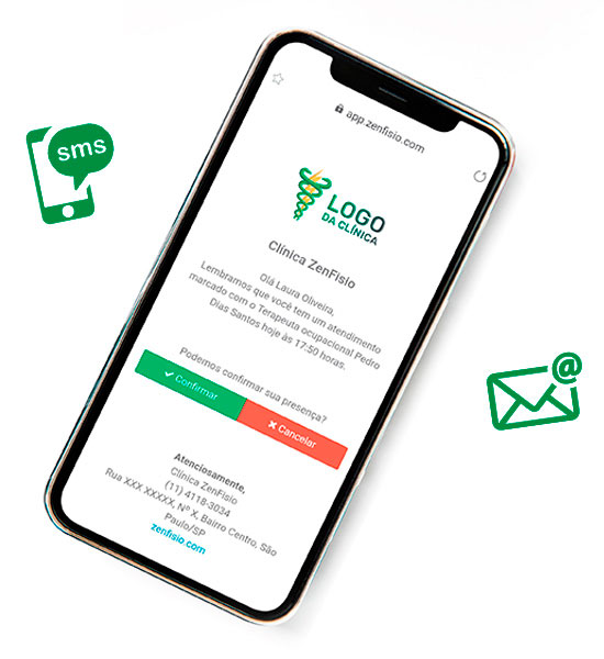 Confirmação de atendimento por e-mail via celular