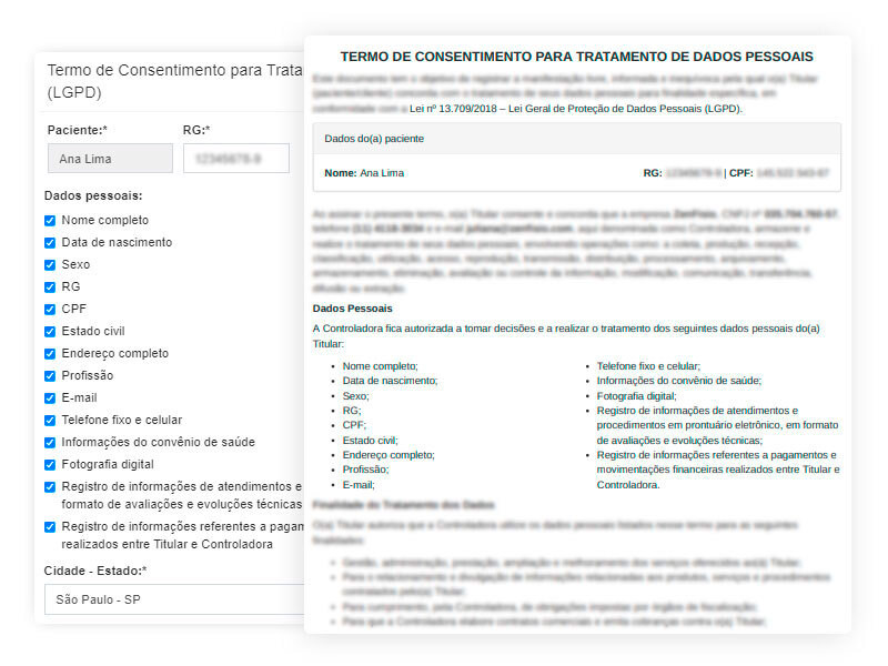 Termo de Consentimento para Tratamento de Dados Pessoais conforme LGPD 