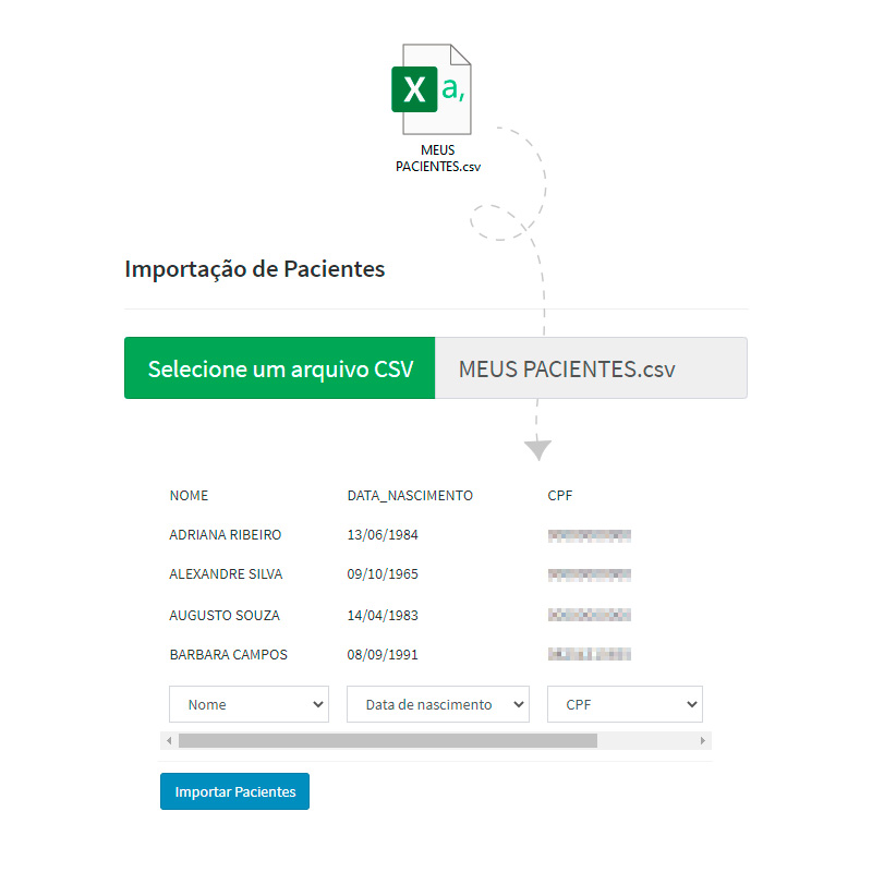 Importação de pacientes cadastrados no ZenFisio