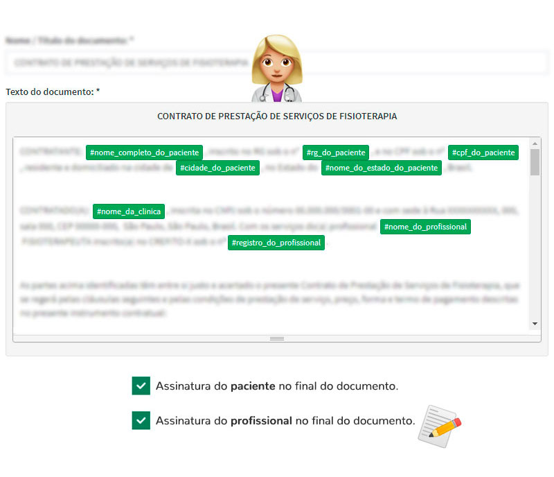 Criação de modelos de documentos com informações dos clientes