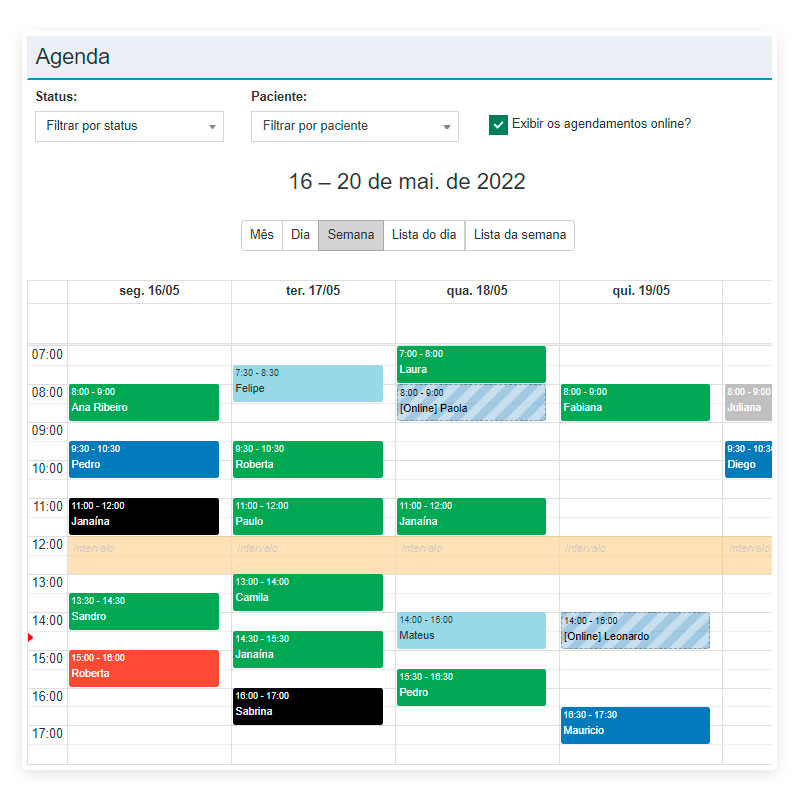 Agenda onlie de atendimentos e clientes