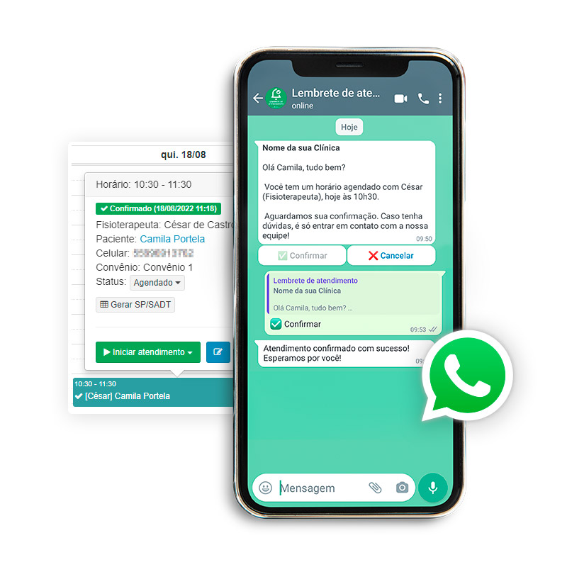 Enviamos lembretes automáticos via Whatsapp para confirmar consultas dos  pacientes. Sua rotina fica bem mais simples com a gente! Com a  integração, By App Health