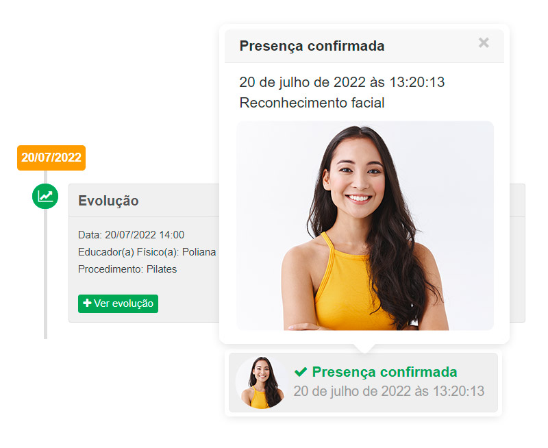 Reconhecimento facial para confirmação de presença em atendimentos